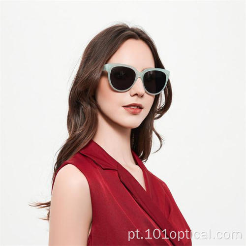 Óculos de sol redondos de acetato feminino